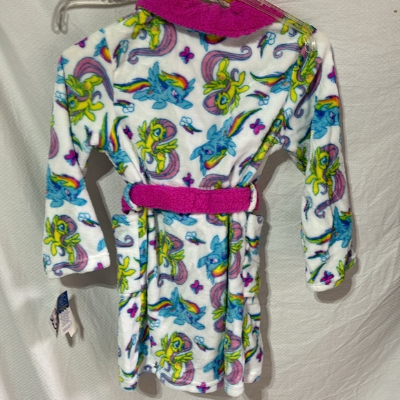 My Little Pony 8 fleece robe with tie nwt pockets pink and rainbow colors - Picture 10 of 11